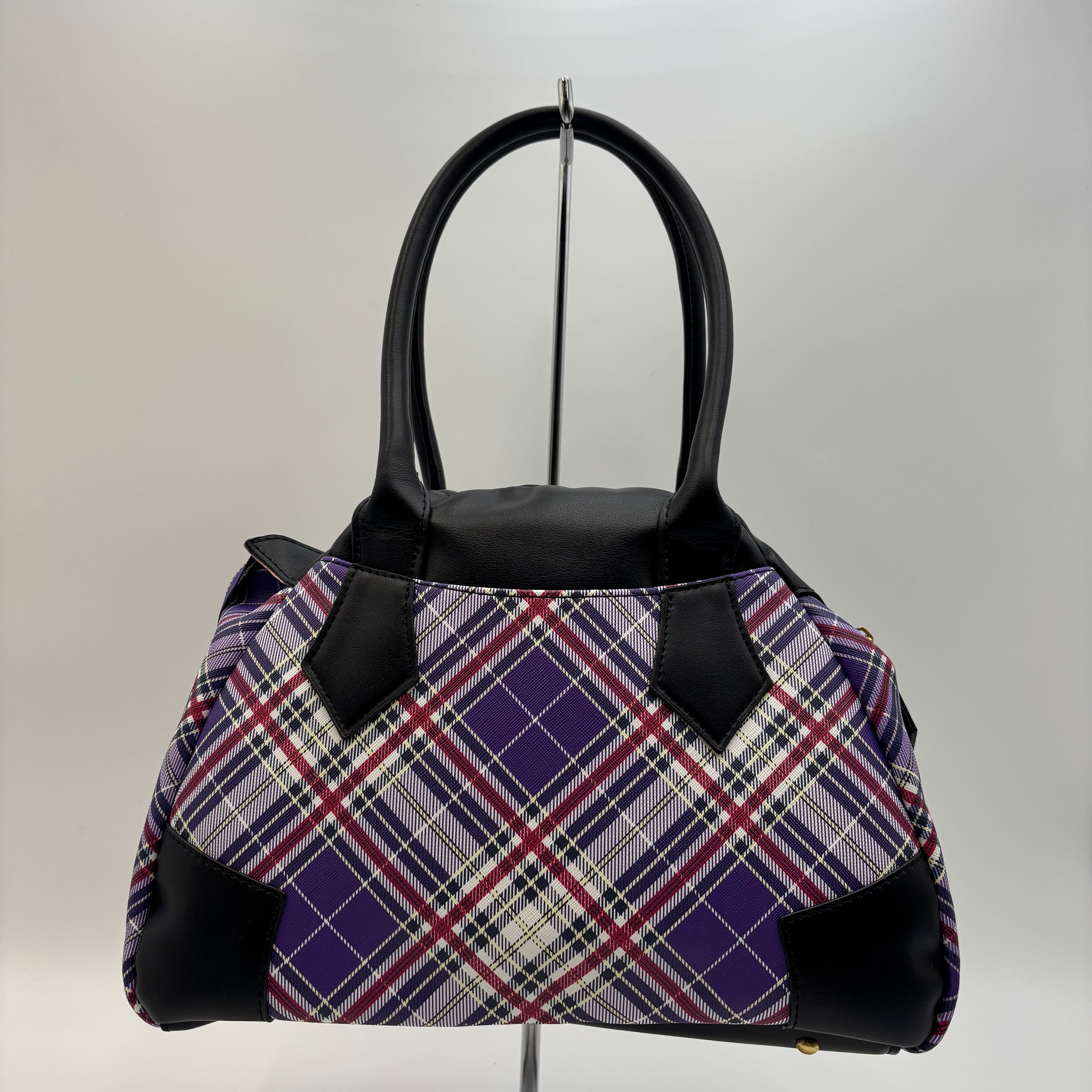 Vivienne Westwood Purple Tartan Orb Handbag