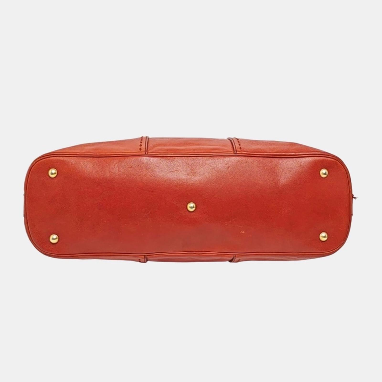 Yves Saint Laurent Muse Leather Shoulder Bag – Brick Red