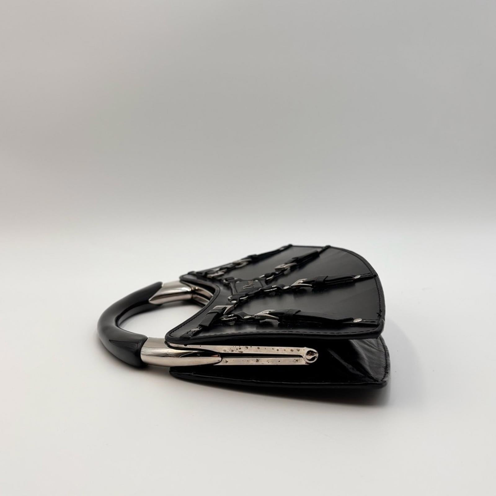 Christian Dior Black Bondage Handbag By John Galliano 2000