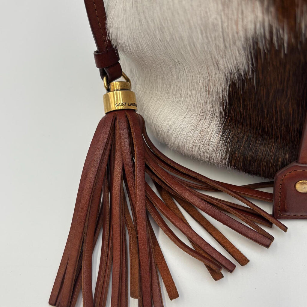Saint Laurent Paris Emmanuelle Bucket Bag – Calf Hair Pony Hair Leather Tassel