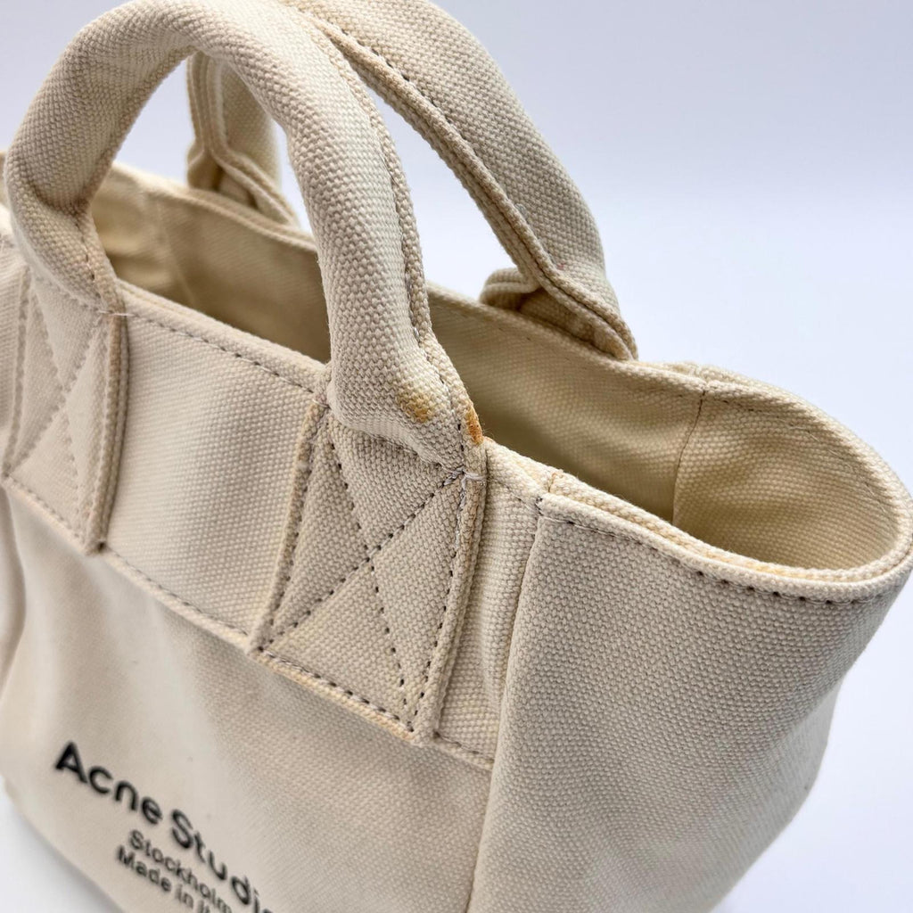 Acne Studios Mini Canvas Tote Bag Beige Top Handle Crossbody