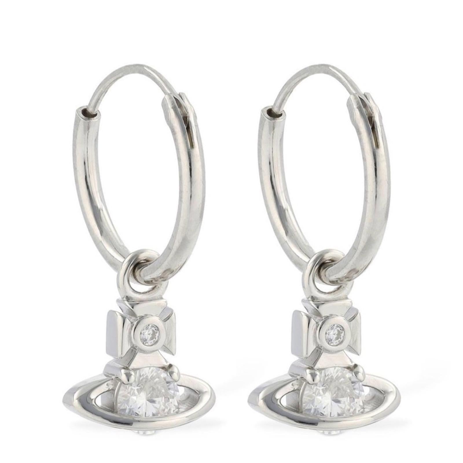 Vivienne Westwood Nina Spark Crystal Saturn Hoop Earring Slr