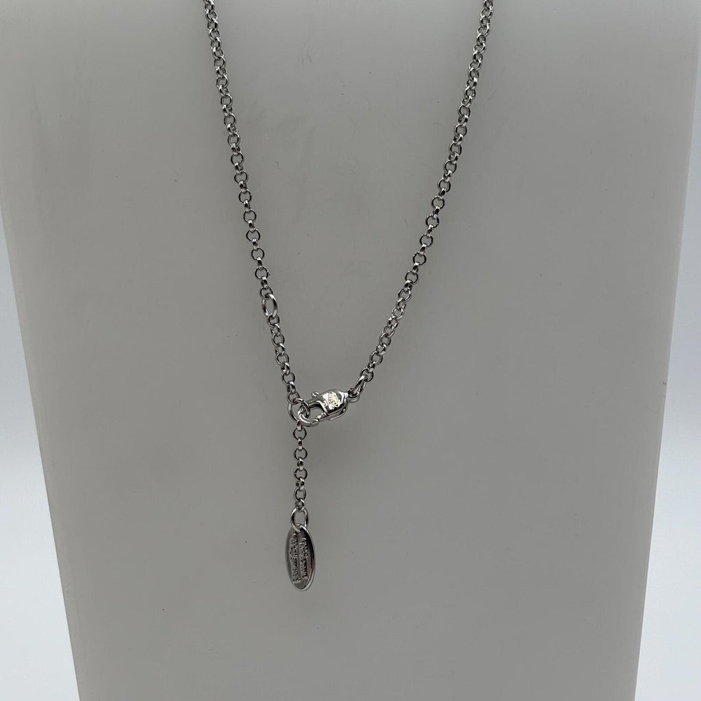 Vivienne Westwood Small Orb Bas Relief Pendant Necklace Black White Crystal