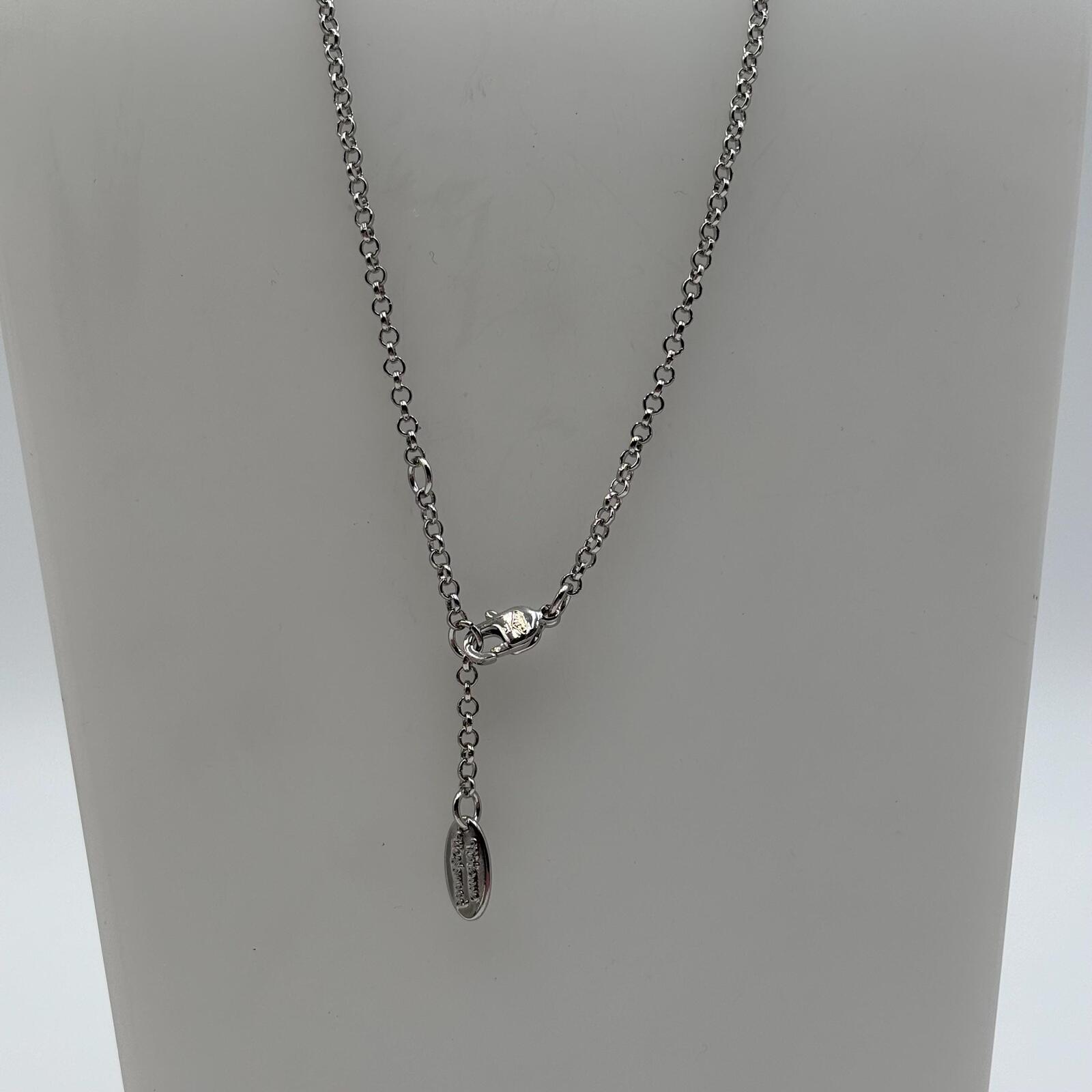 Vivienne Westwood Small Orb Bas Relief Pendant Necklace Black White Crystal