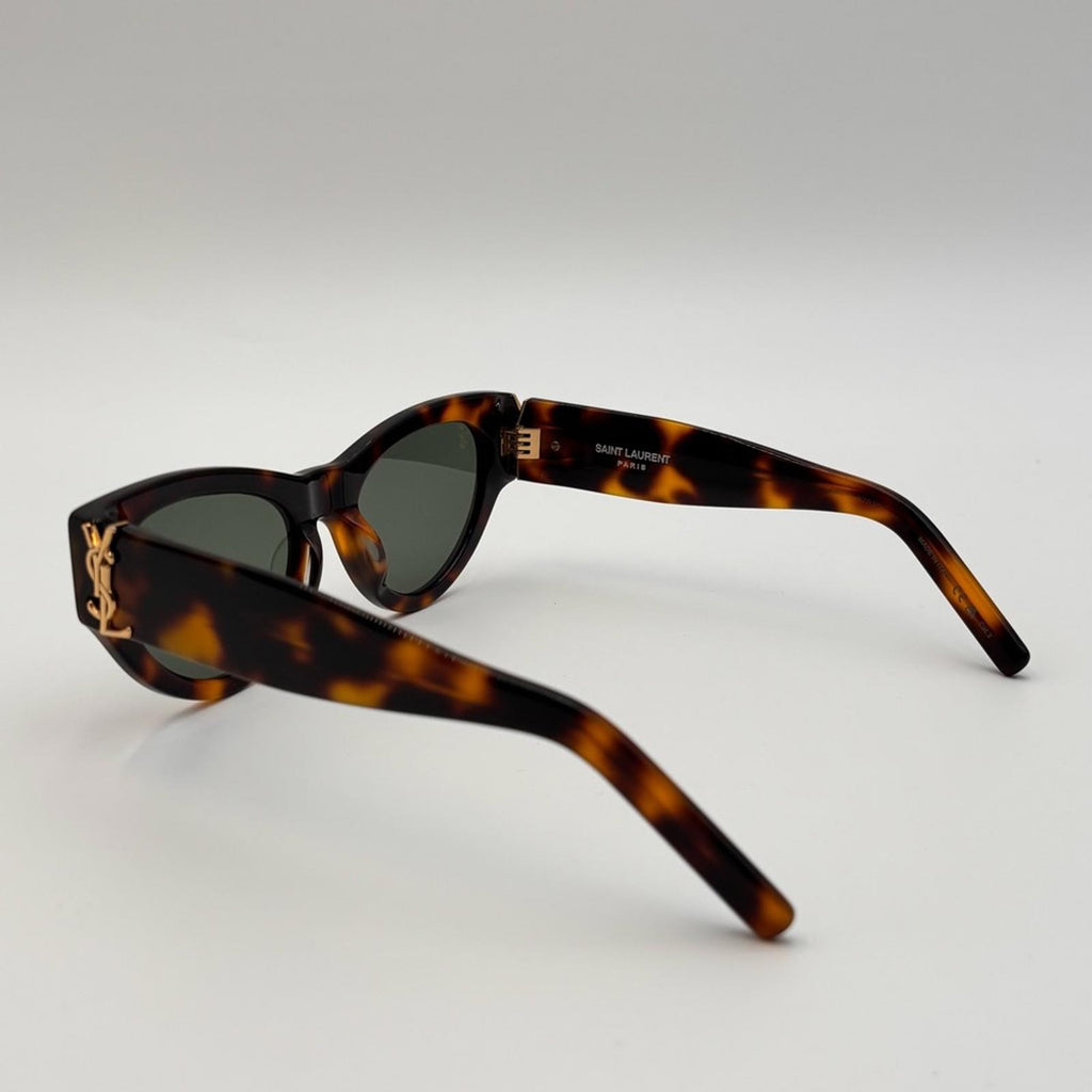Saint Laurent YSL Cat Eye Tortoiseshell Sunglasses Gold Logo