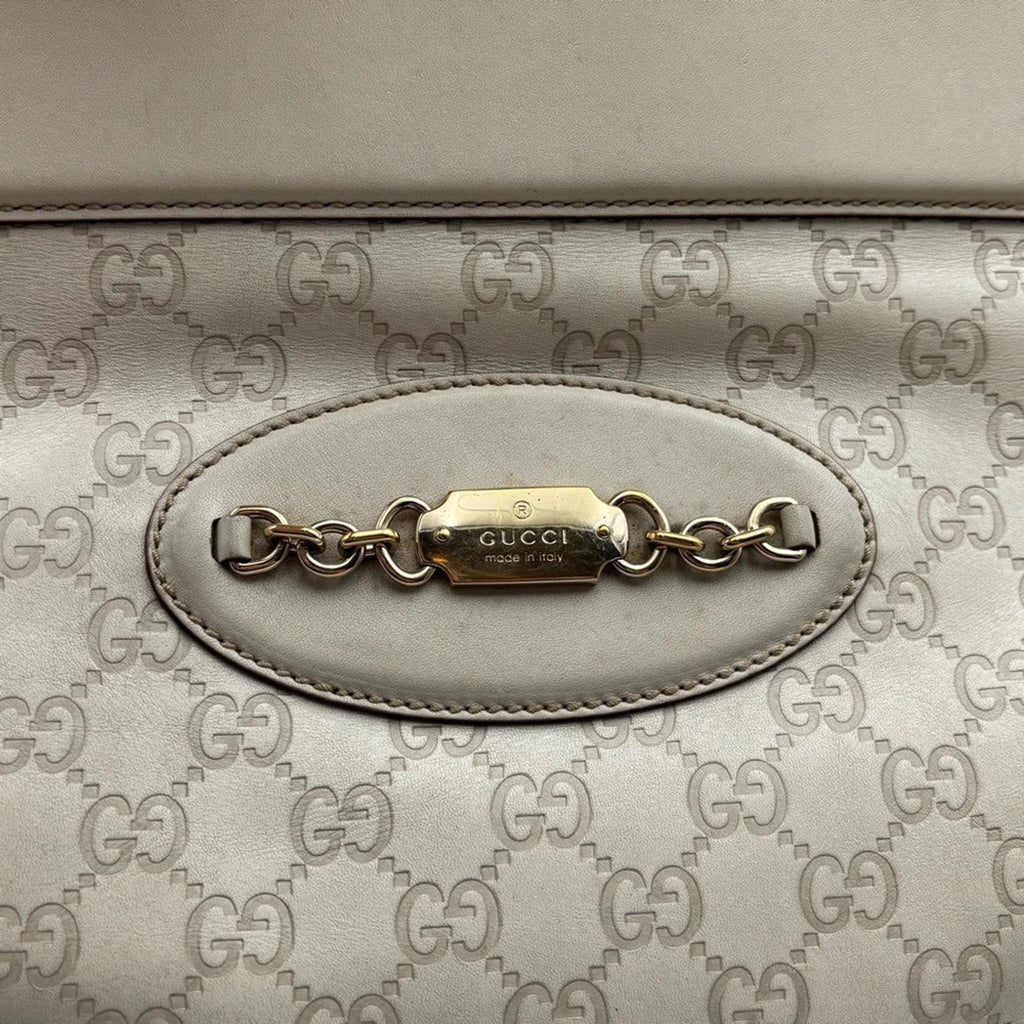 Gucci White Guccissima Punch Tote Bag