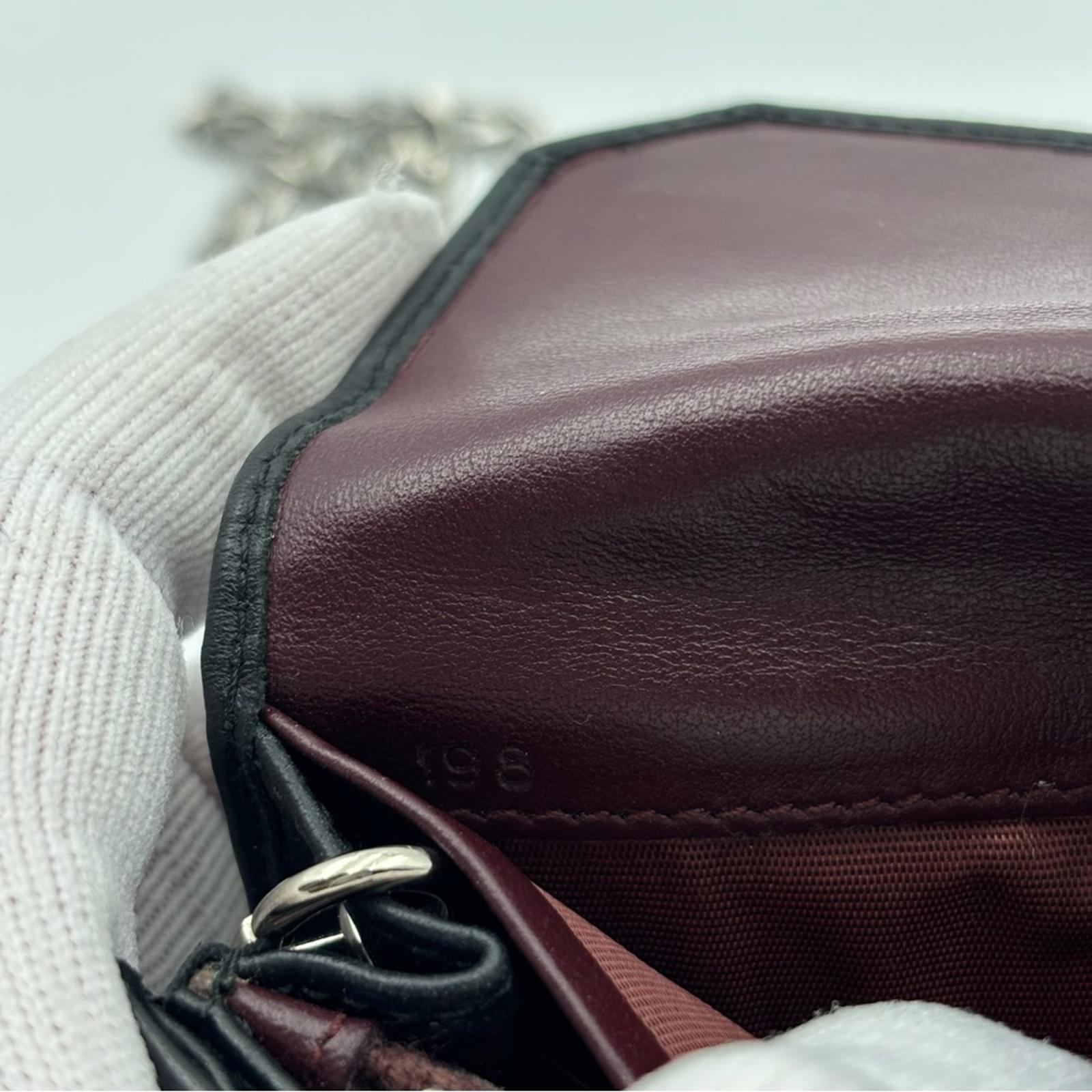 Miu Miu Black Leather Wallet On Chain Crossbody Shoulder Bag