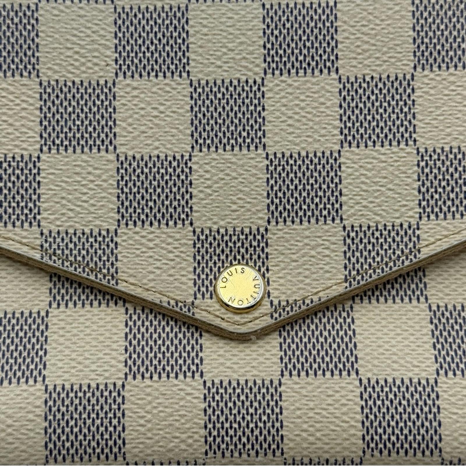 LOUIS VUITTON DAMIER AZUR FELICIE POCHETTE WALLET / CROSSBODY