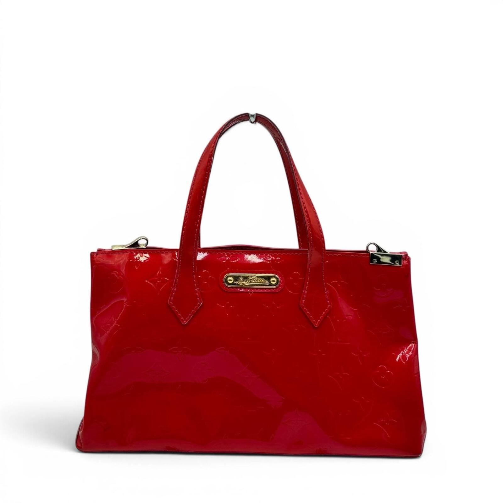 Louis Vuitton Monogram Vernis Wilshire Boulevard Tote PM Hot Pink Patent Leather