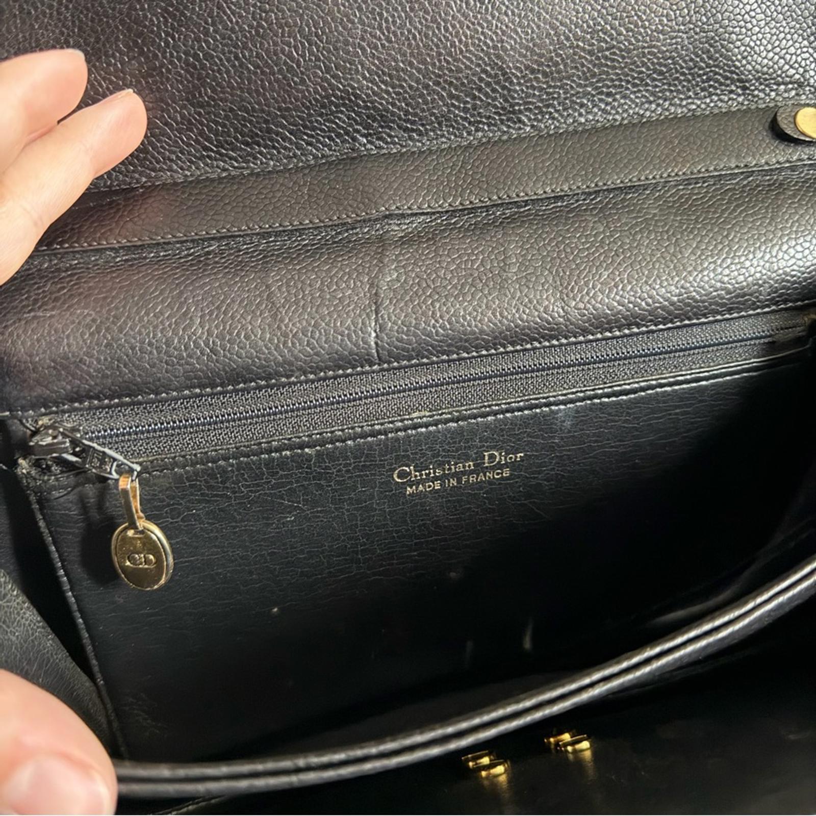 CHRISTIAN DIOR BLACK LEATHER CROSSBODY BAG