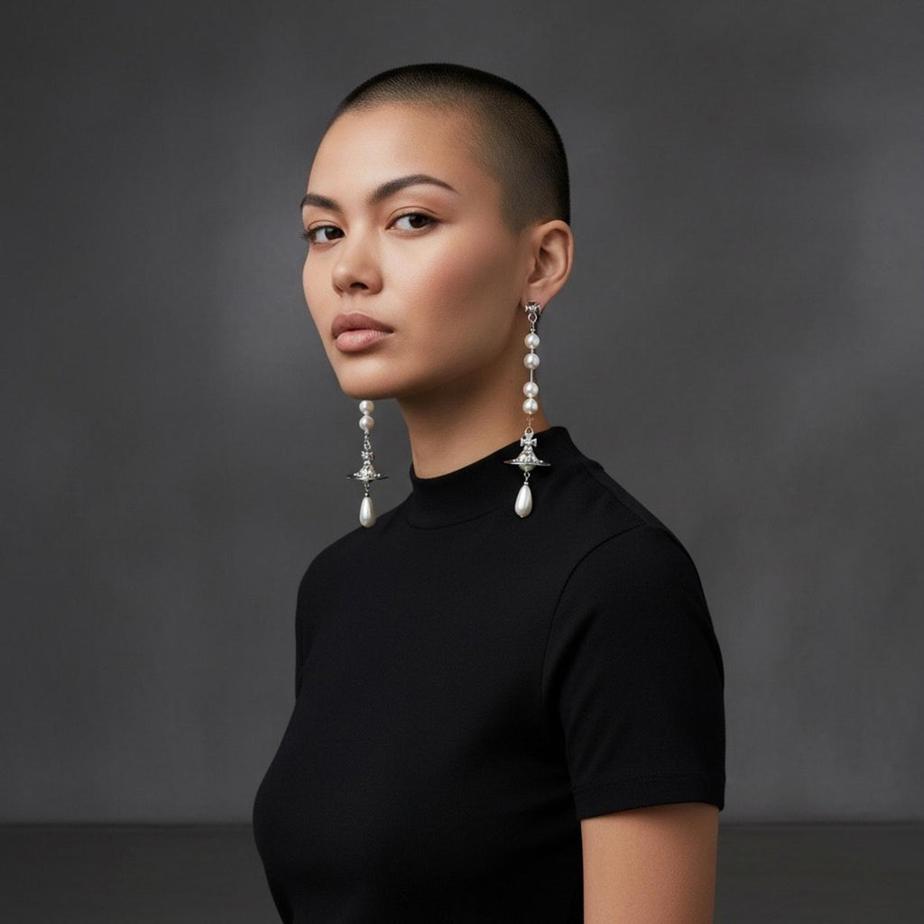 Vivienne Westwood Broken Pearl Orb Drop Earrings