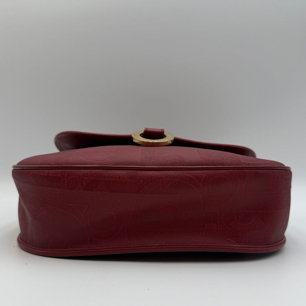 Christian Dior Vintage Burgundy Trotter Monogram Shoulder Bag
