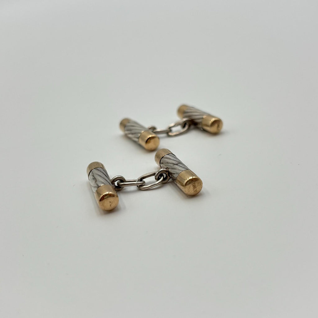 Tiffany Co. Vintage TwoTone Gold & Sterling Silver Cufflinks