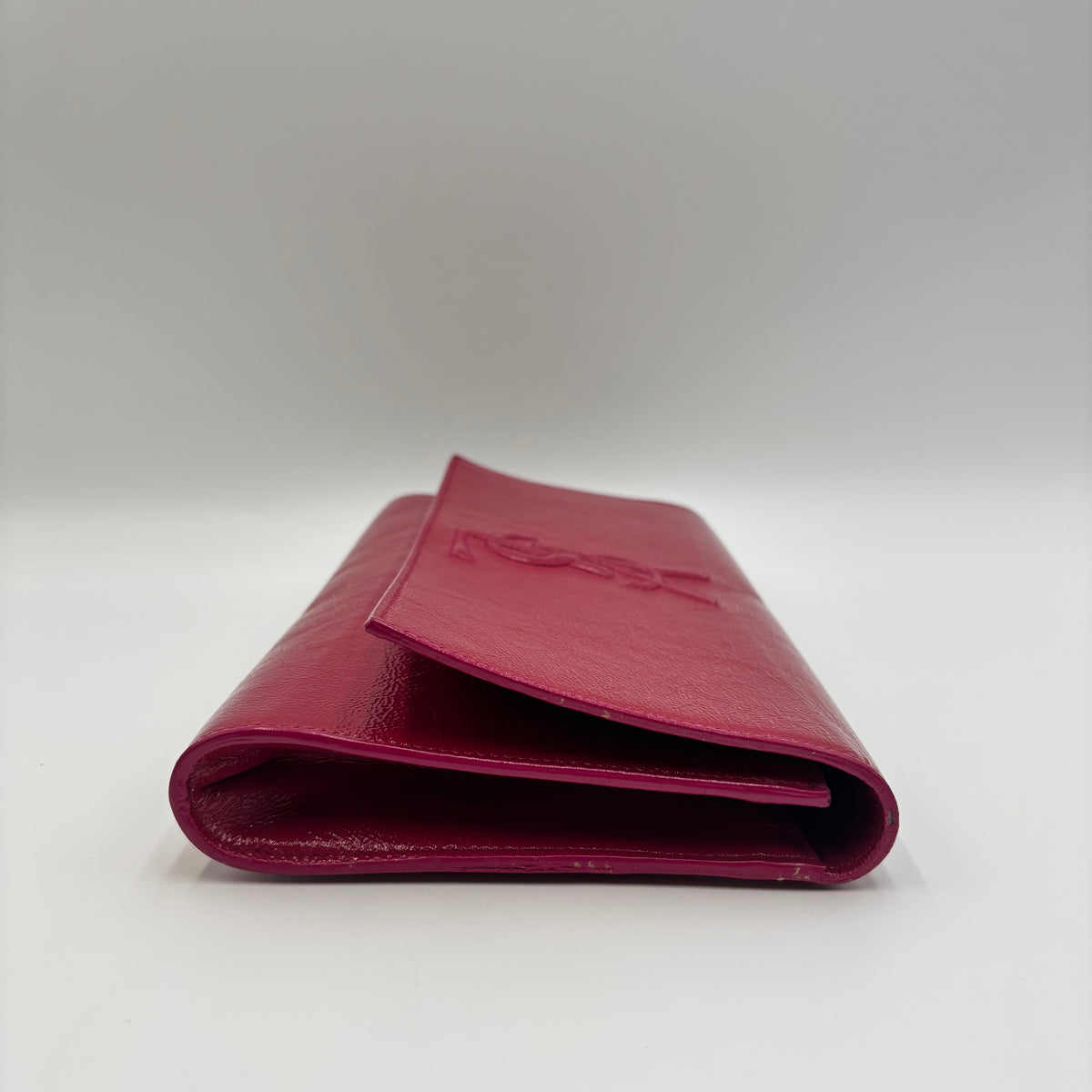Saint Laurent Lipstick Fuchsia Calfskin Monogram Large Belle de Jour Clutch