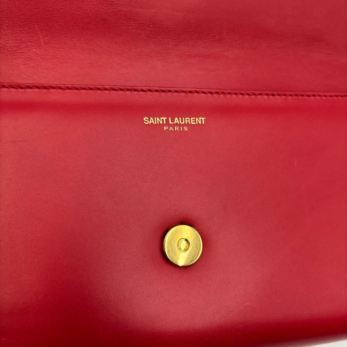 Saint Laurent by Hedi Slimane Lutetia Red Leather Clutch 2012