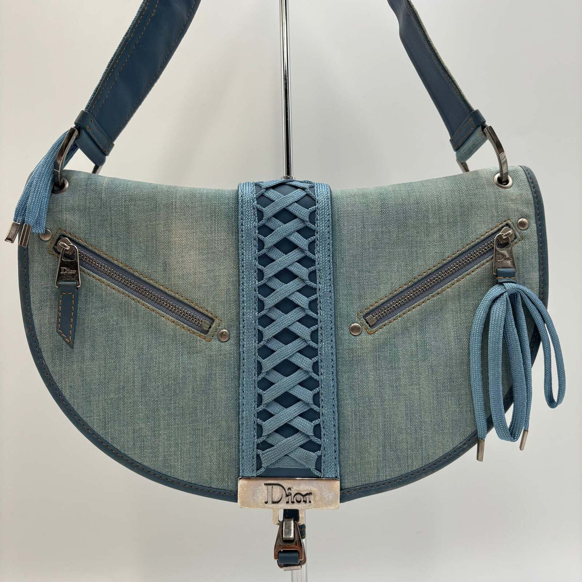 Christian Dior Admit It Corset Denim Shoulder Bag 2002