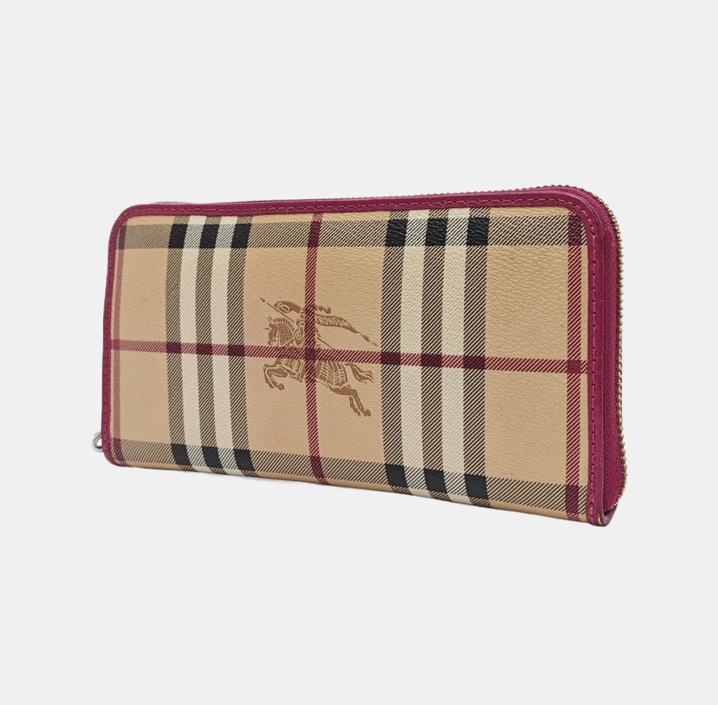 Burberry Haymarket Check Zip Around Wallet, Christopher Bailey Era, 2010