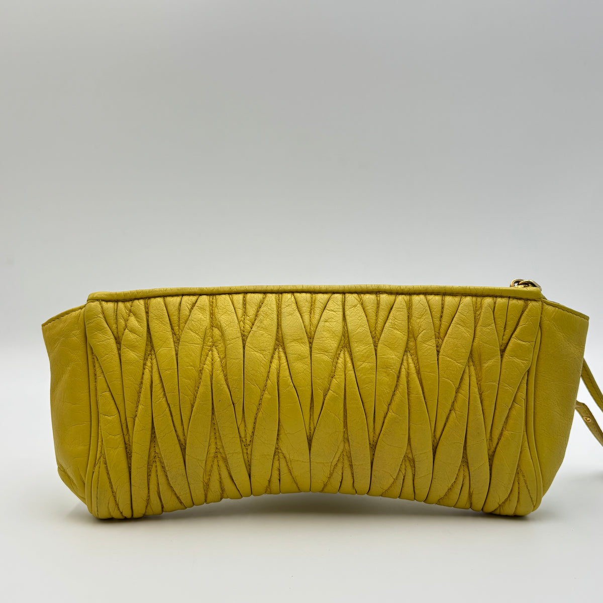 Miu Miu Matelassé Nappa Leather Crystal Chain Clutch