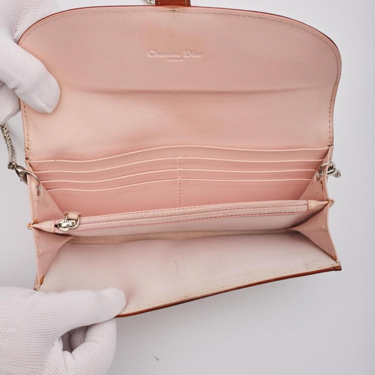Christian Dior Rare Vintage Romantique Trotter Monogram Dior Wallet On Chain
