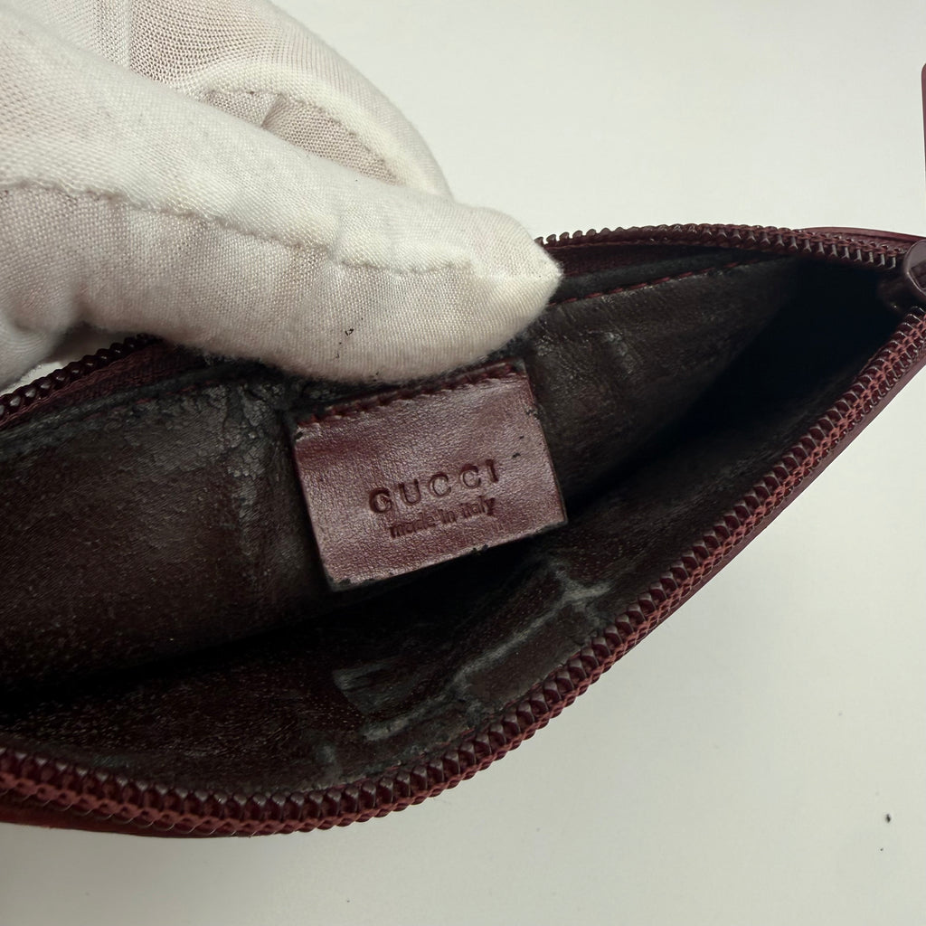 Gucci Vintage Burgundy Jelly Bamboo Handle Shoulder Bag, 2000s