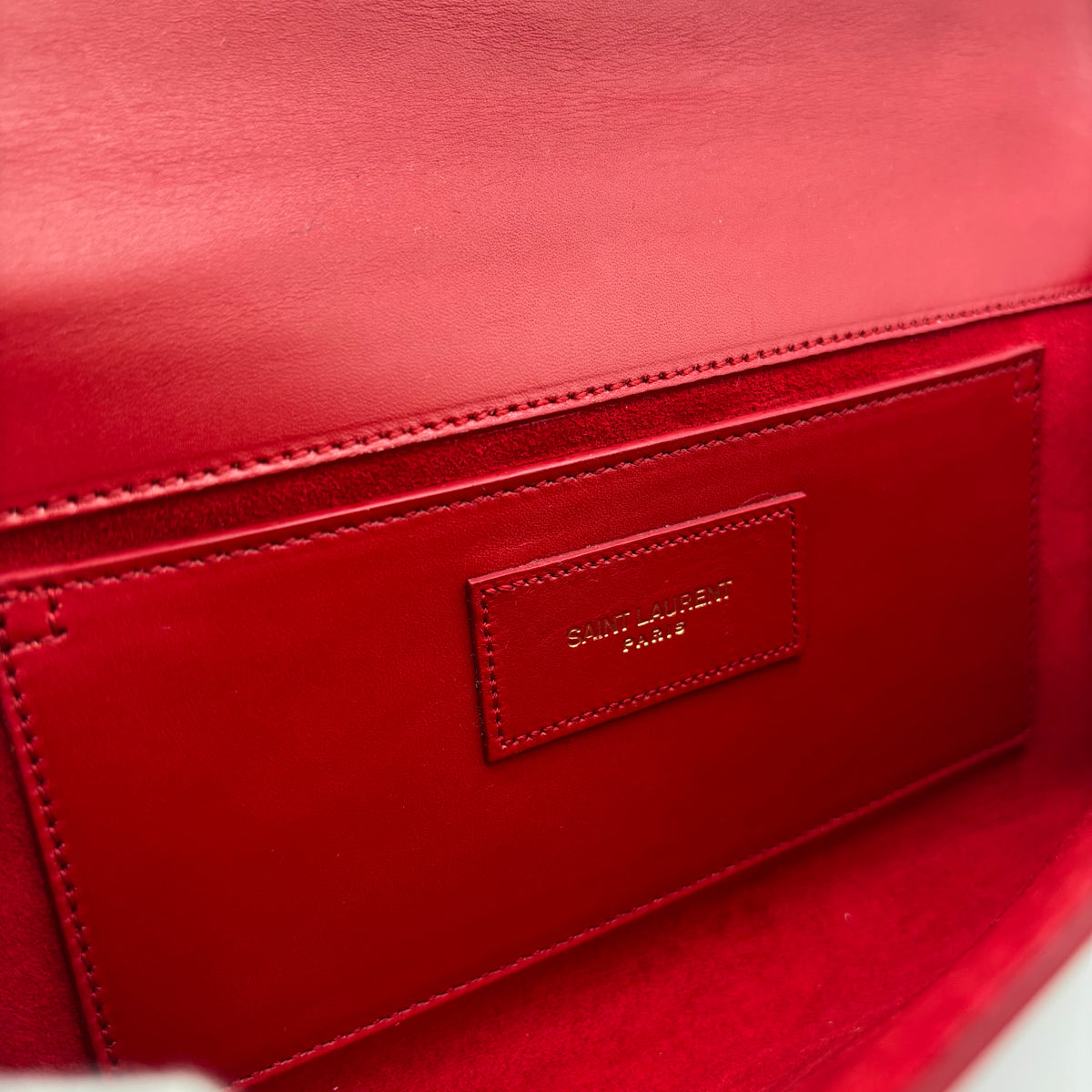 Saint Laurent by Hedi Slimane Lutetia Red Leather Clutch 2012