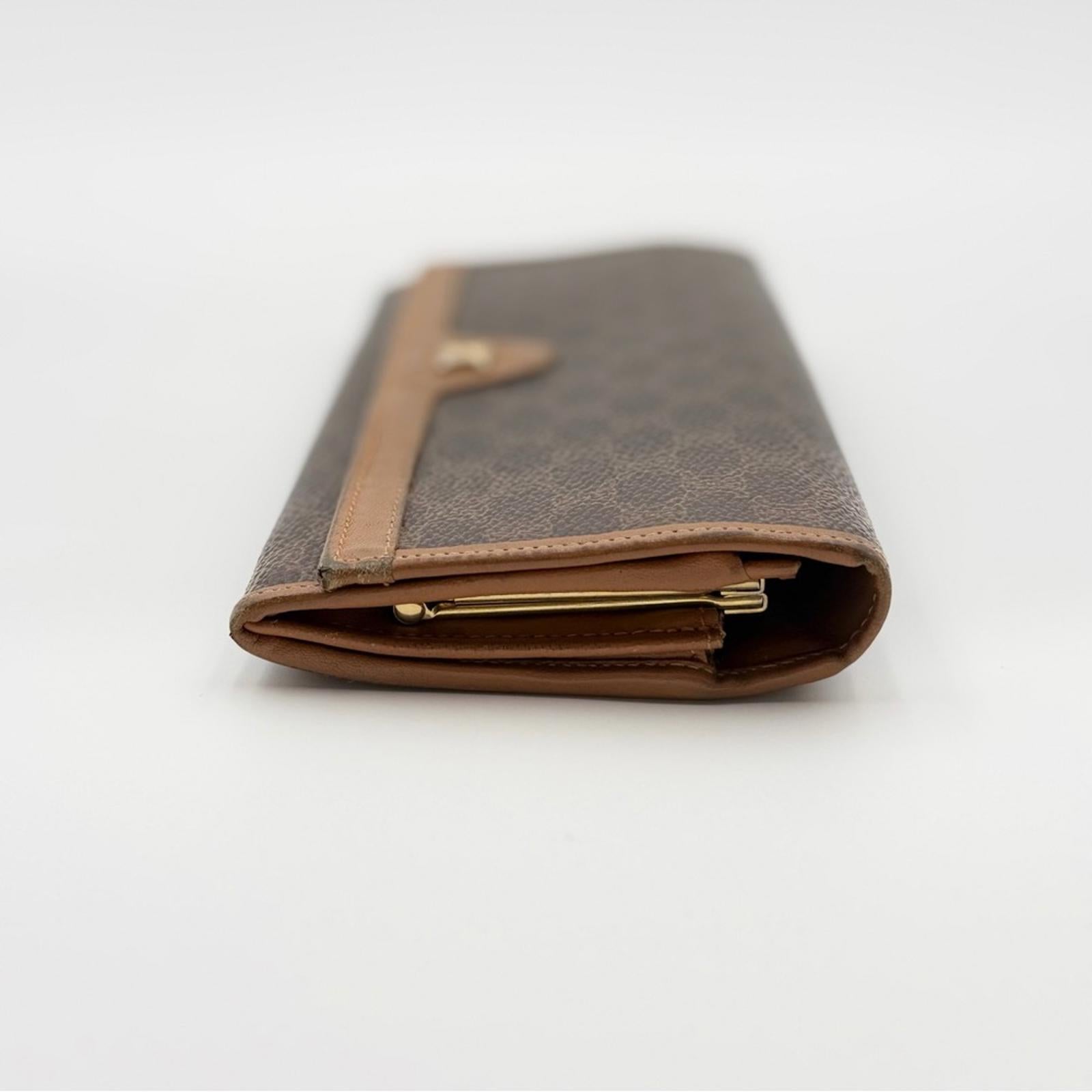 CELINE TRIOMPHE MONOGRAM LONG WALLET WITH CHAIN