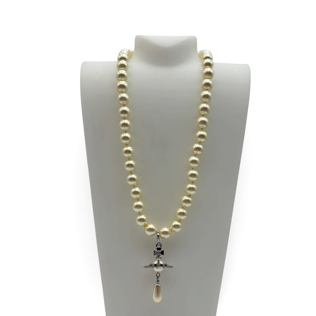 Vivienne Westwood Signature Orb Pearl Drop Necklace