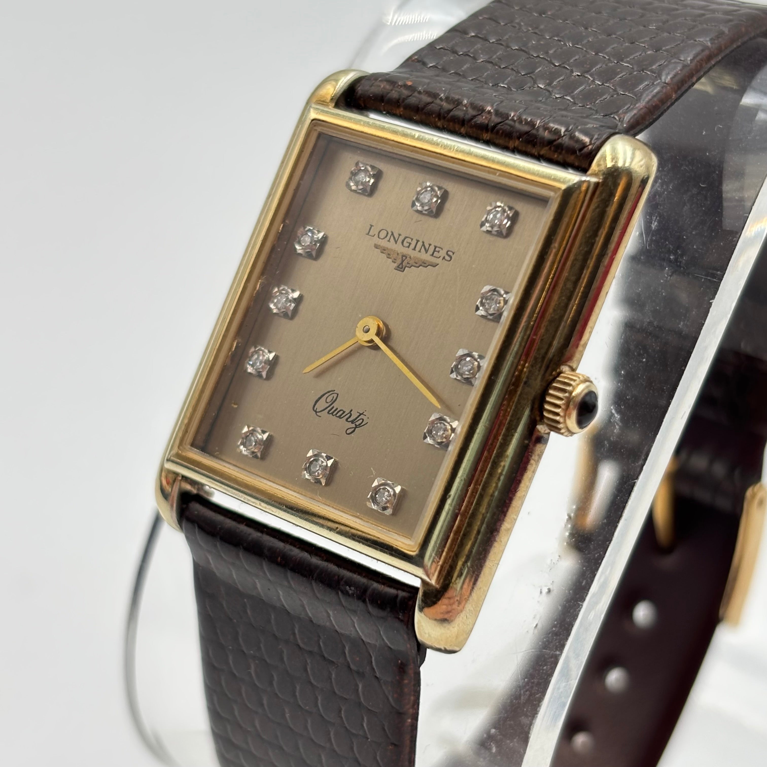 Longines Diamond Dial Rectangular Quartz Watch 27mm – 1980s