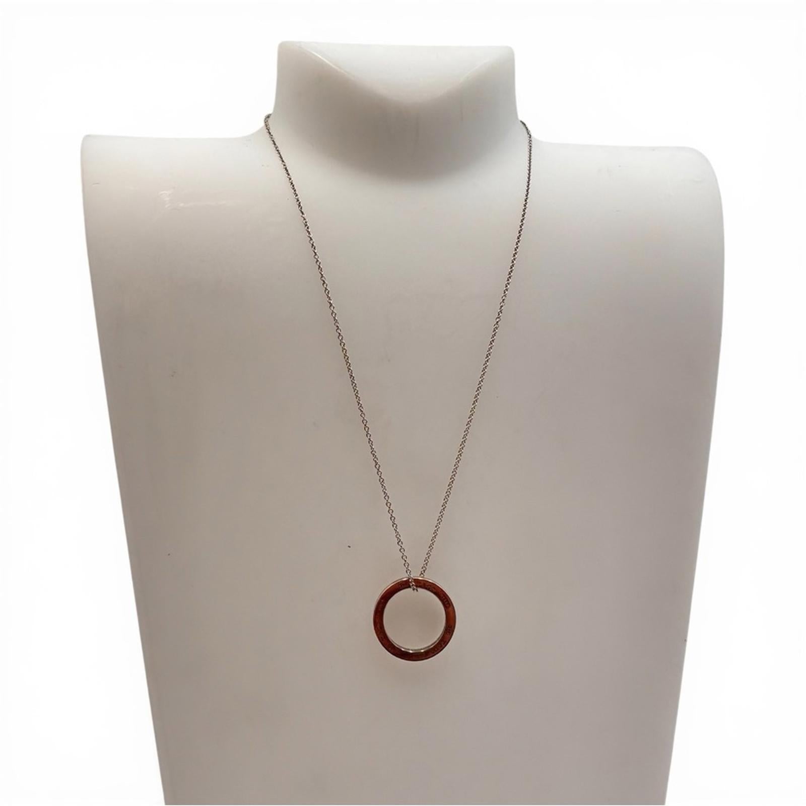 Tiffany & Co Sterling Silver Circle Pendant Necklace 925 Minimalist