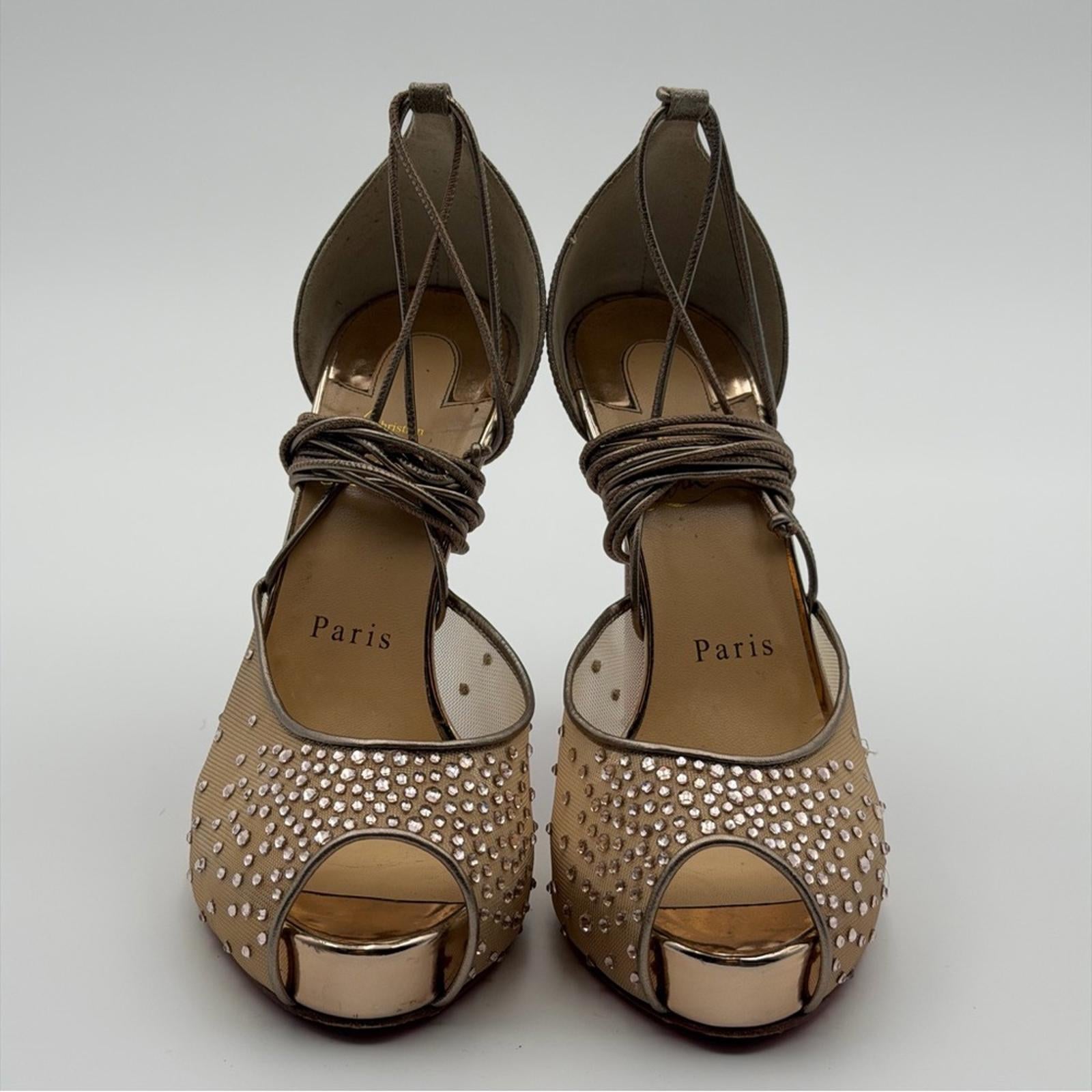 CHRISTIAN LOUBOUTIN GLITTER ACCENTS D’ORSAY HEELS