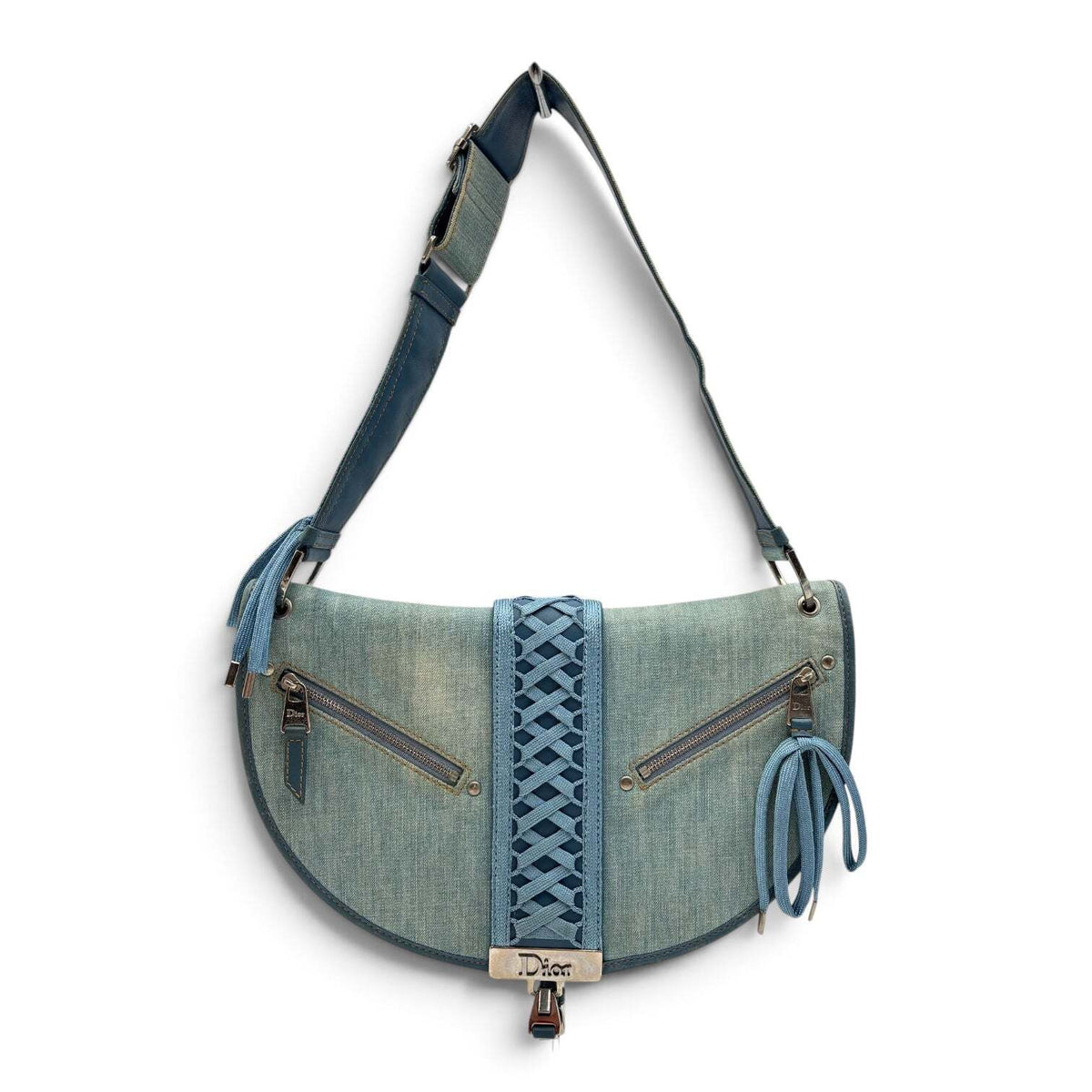 Christian Dior Admit It Corset Denim Shoulder Bag 2002