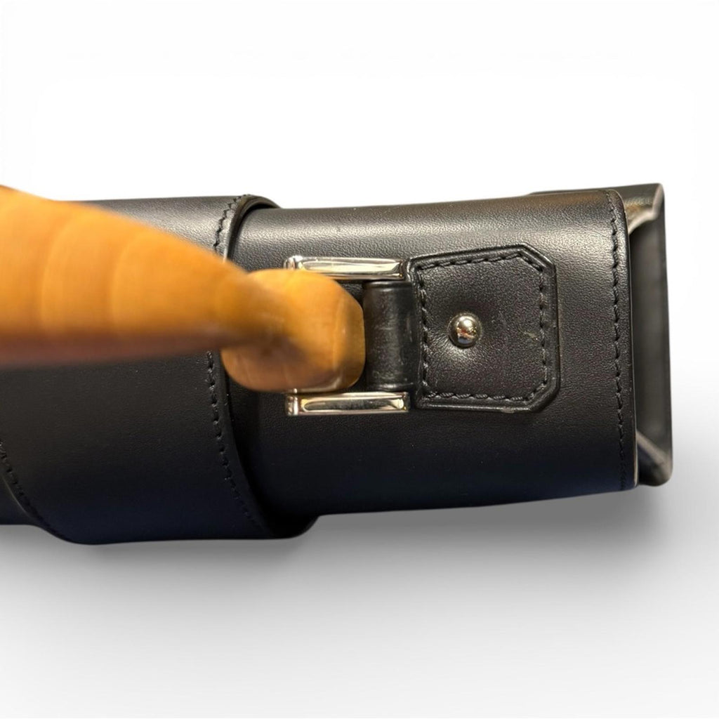 Goyard Black Chevron Print Coated Canvas And Leather Saigon PM Top Handle Bag