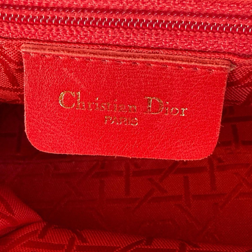 Christian Dior Black Lady Dior Cannage Nylon Quilted Handbag