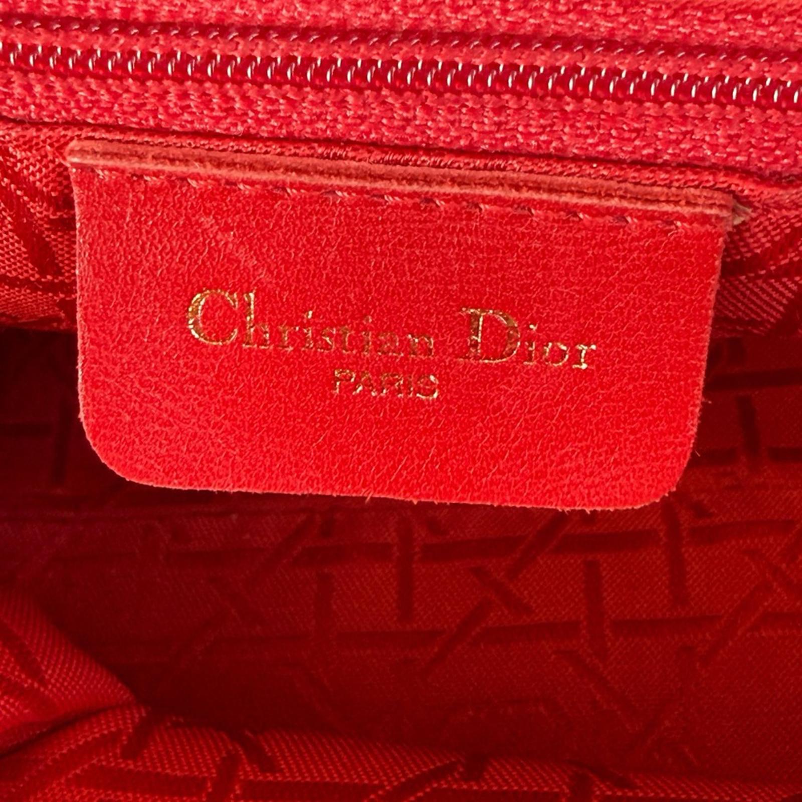 Christian Dior Black Lady Dior Cannage Nylon Quilted Handbag