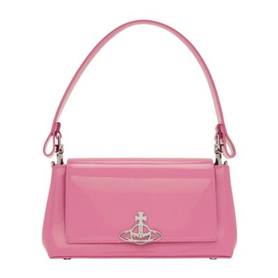 VIVIENNE WESTWOOD PINK PATENT LEATHER HAZEL BAG MEDIUM