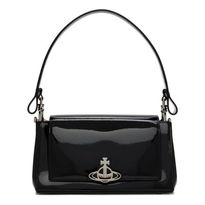 VIVIENNE WESTWOOD BLACK PATENT LEATHER HAZEL BAG MEDIUM
