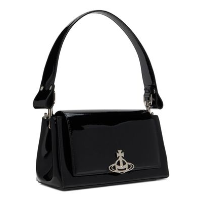 VIVIENNE WESTWOOD BLACK PATENT LEATHER HAZEL BAG MEDIUM 2
