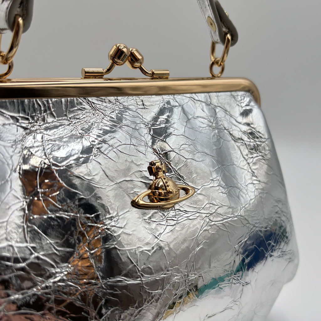 Vivienne Westwood Metallic Silver Granny Frame Bag
