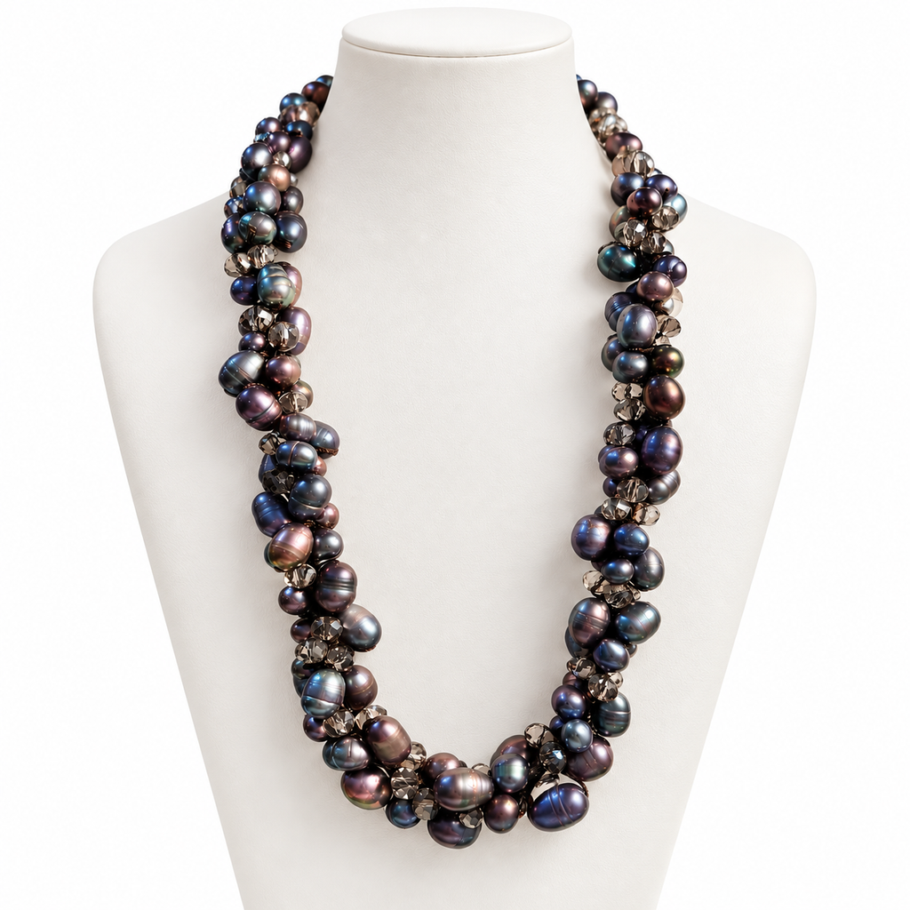 Baroque Cultured Pearl & Crystal Statement Necklace