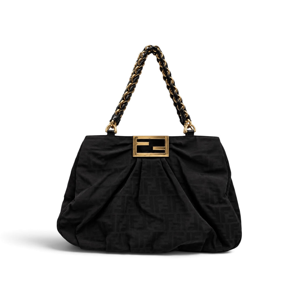Fendi Zucca Mia Large Chain Shoulder Bag 2000s