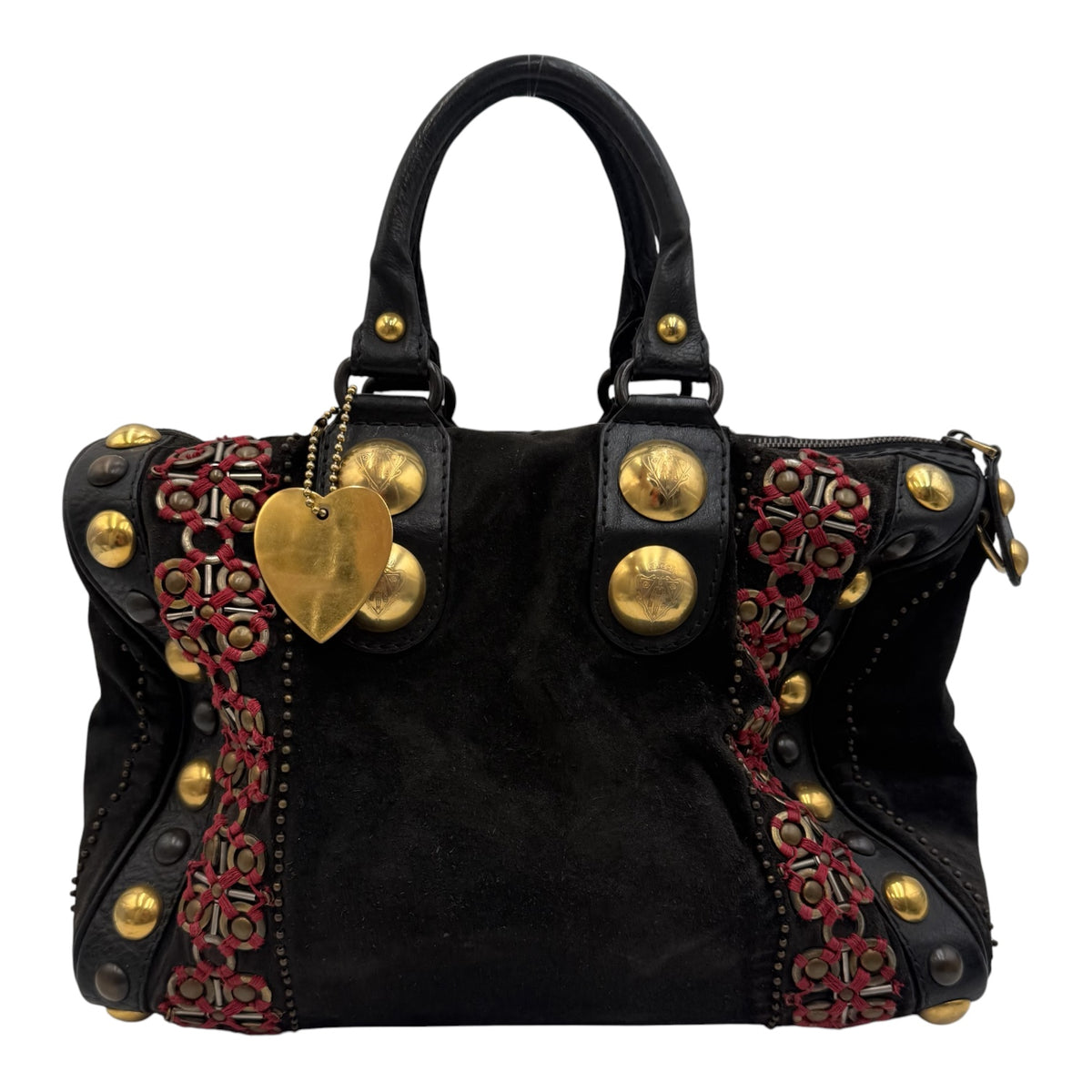 Gucci Babouska Embellished Black Suede Boston Bag by Frida Giannini – circa 2008