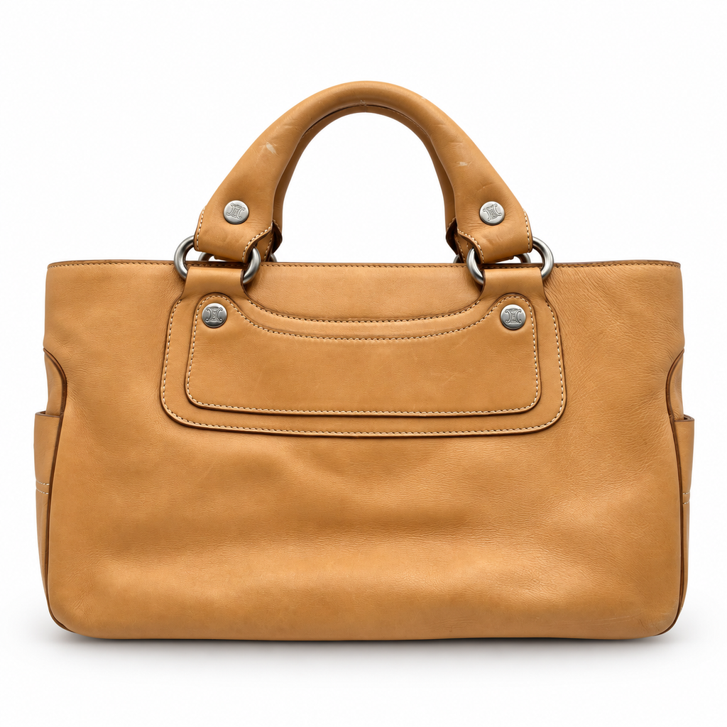 Celine Boogie Leather Handbag in Camel