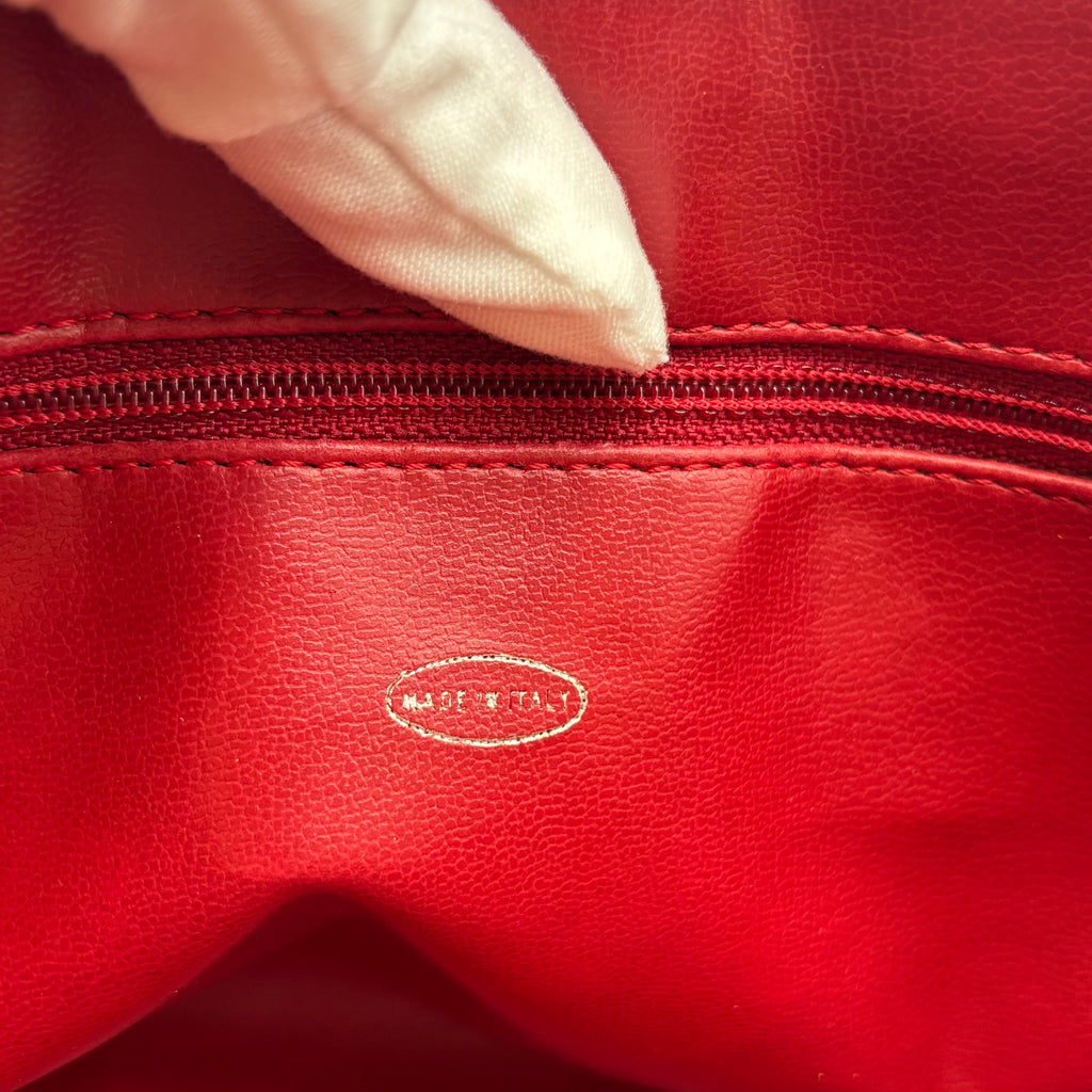Chanel Vintage Rue Cambon Medallion Quilted Red Leather Shoulder Bag