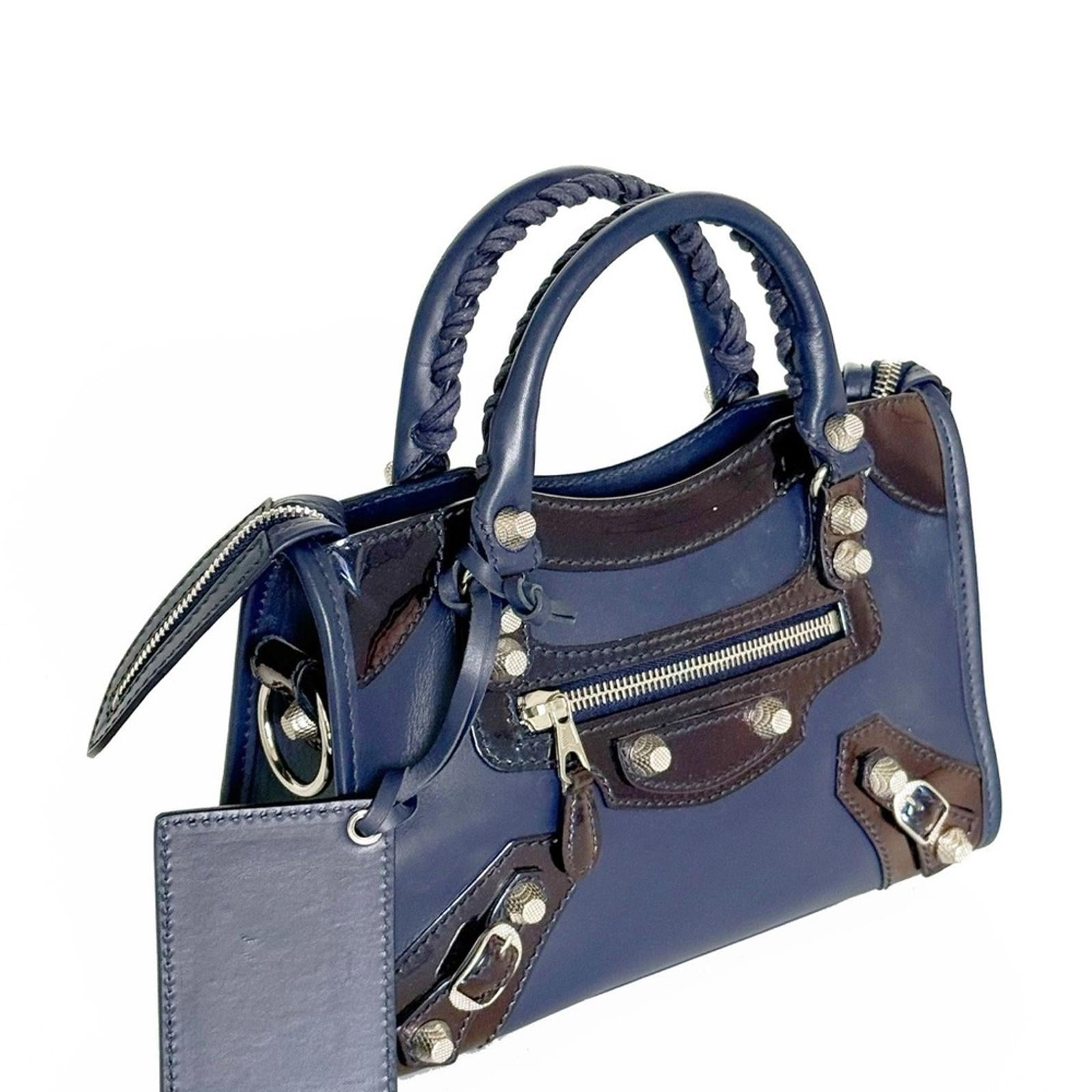 Balenciaga Matte Motocross Giant 12 Mini City Bag Indigo Blue