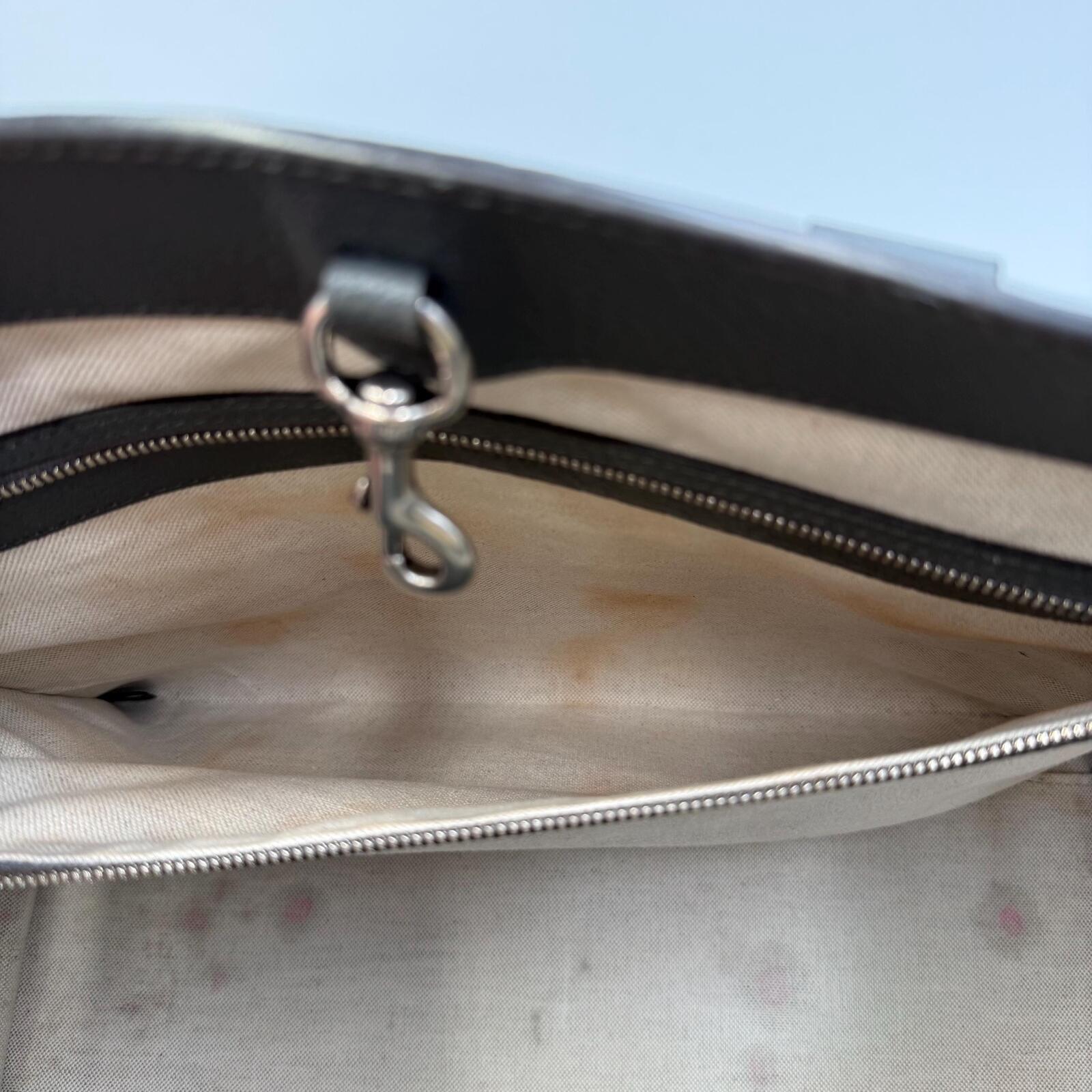 Gucci GG Supreme Monogram Tote Bag With Web Strap Gray Black