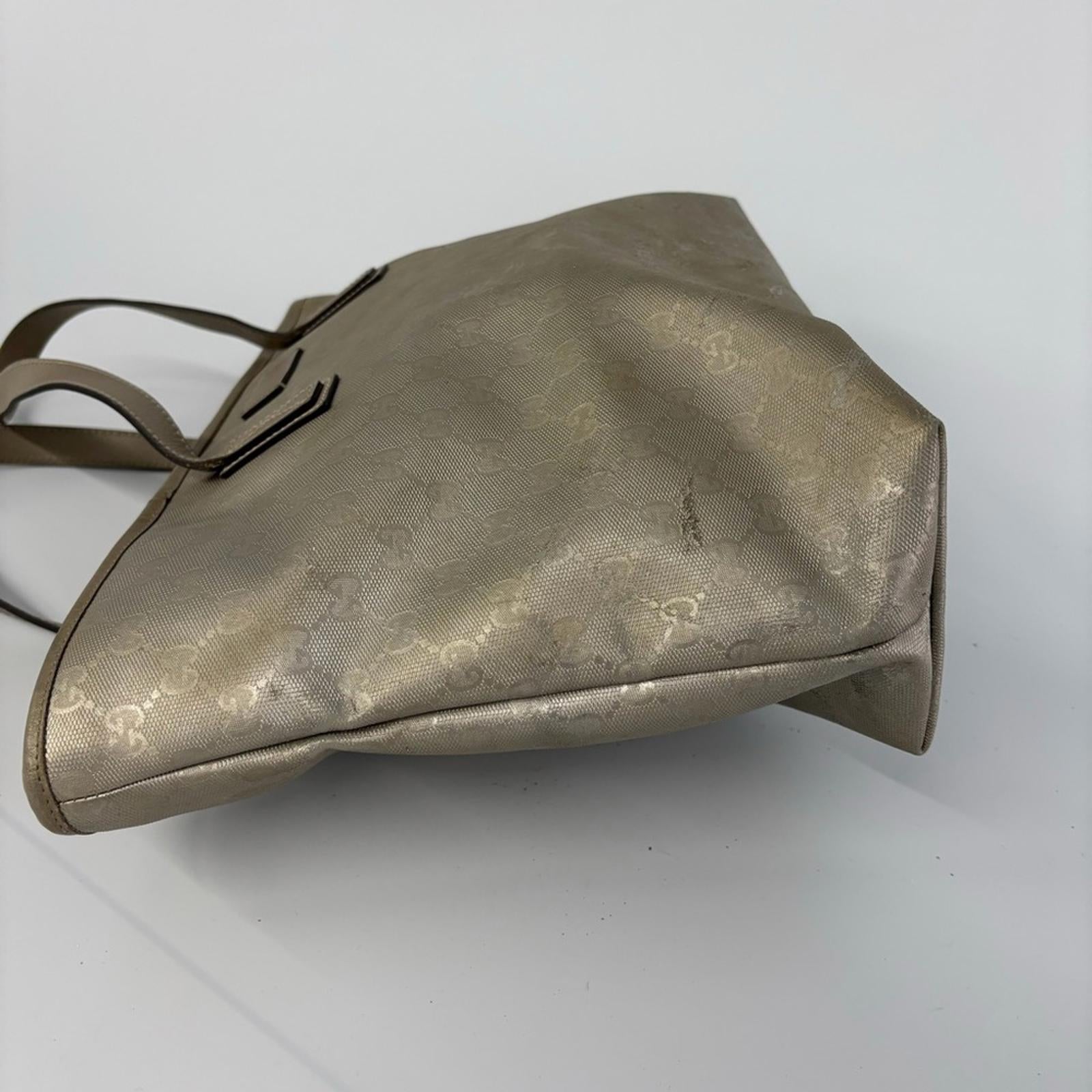 GUCCI GG CANVAS TOTE BAG CHAMPAGNE GOLD
