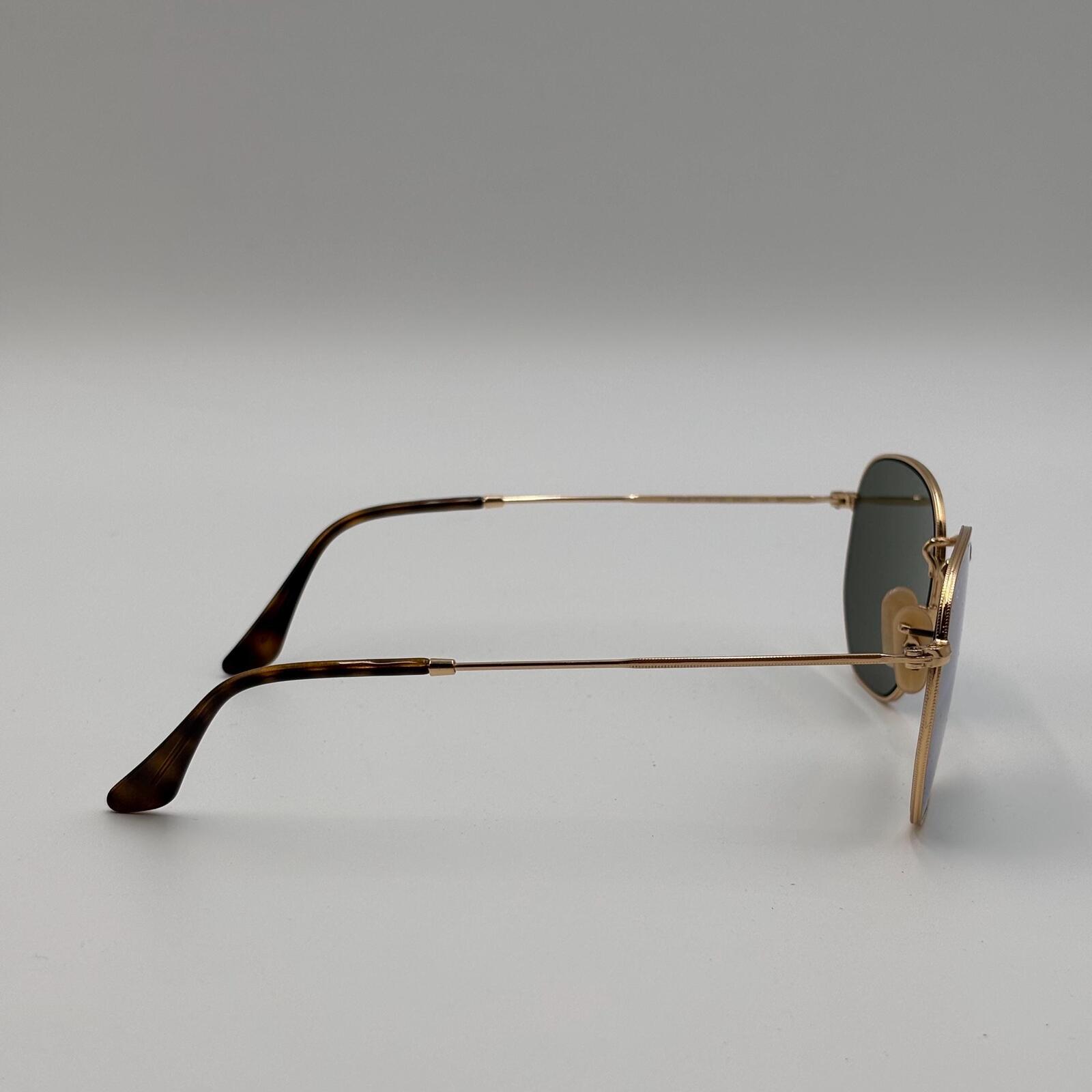 Ray-Ban Hexagonal Flat Lenses RB3548N Gold Blue Mirror Sunglasses