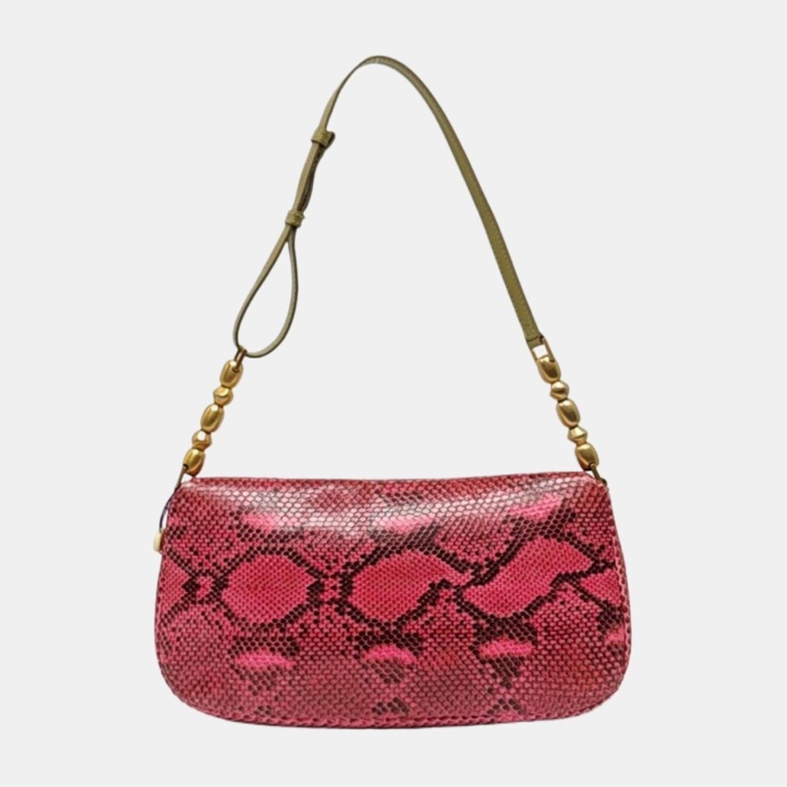 Christian Dior Malice Pink Python Pearl Shoulder Bag Vintage