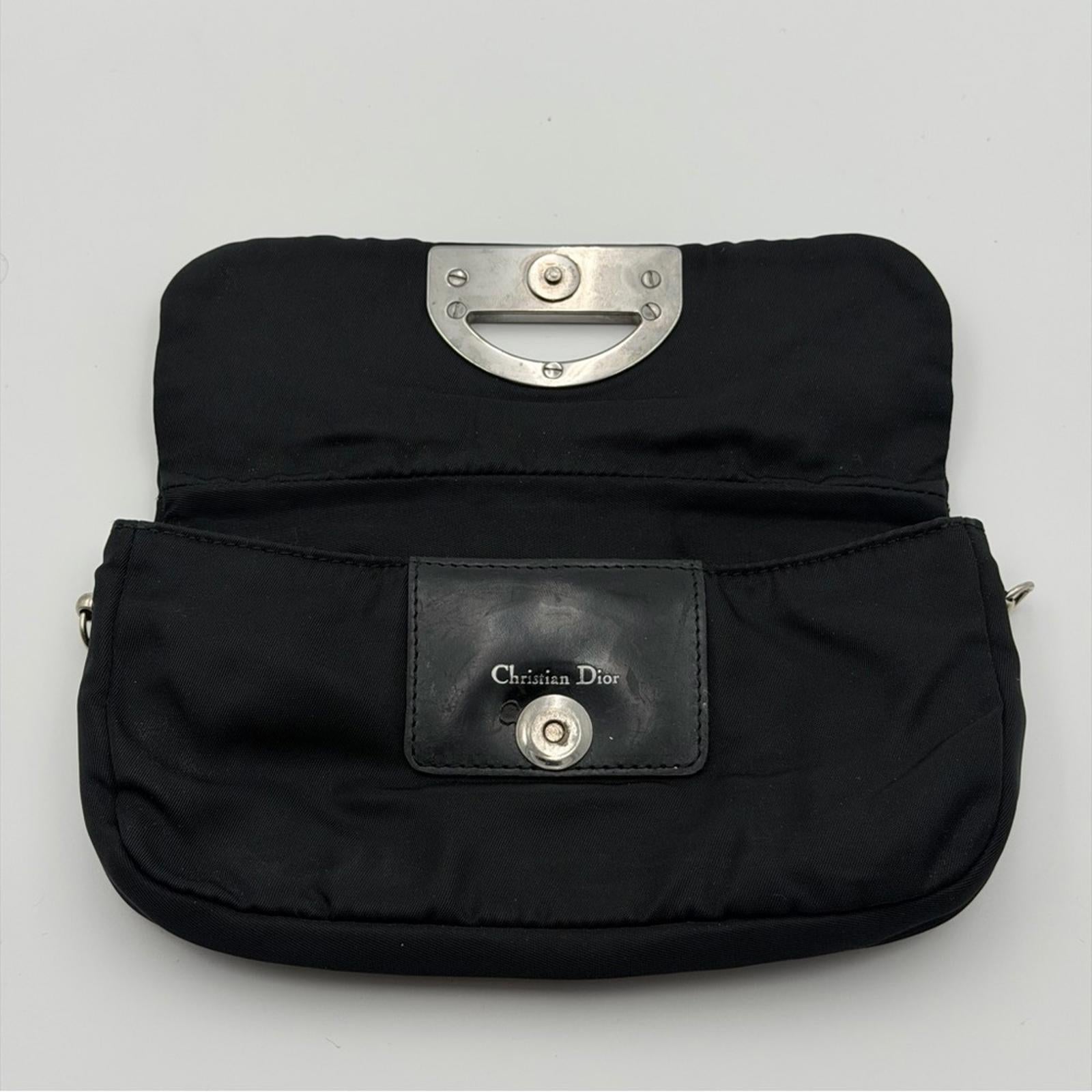 Christian Dior Vintage Nylon Malice Shoulder Bag – Black