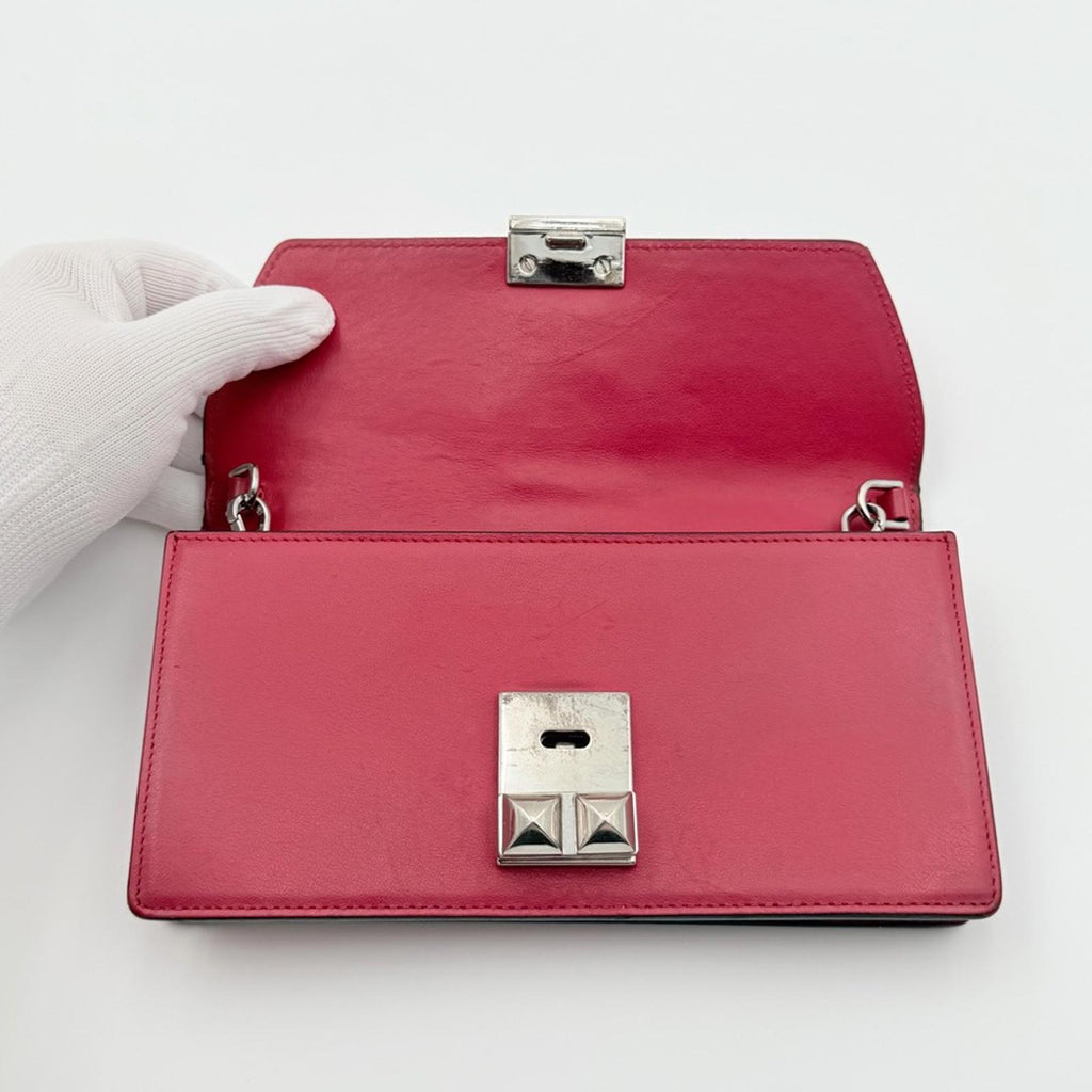 Prada City Calf Leather Elektra Wallet On Chain – Red